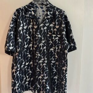 Men’s XL button down, flame design‎
